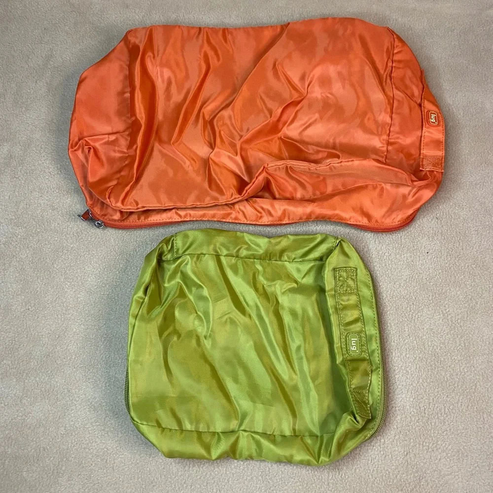 Lug Orange & Green Mesh Packing Cubes Set Travel Organizer Bag Luggage Accessory